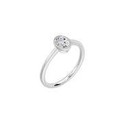 Bague de fiançailles 0.50 carat or blanc 14 carats diamant synthétique ovale Alba